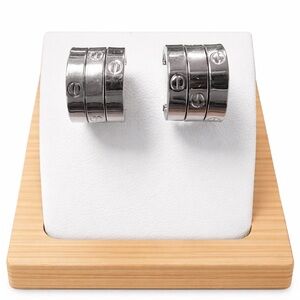 K18 Pure Japan White Gold  Hoop Earrings